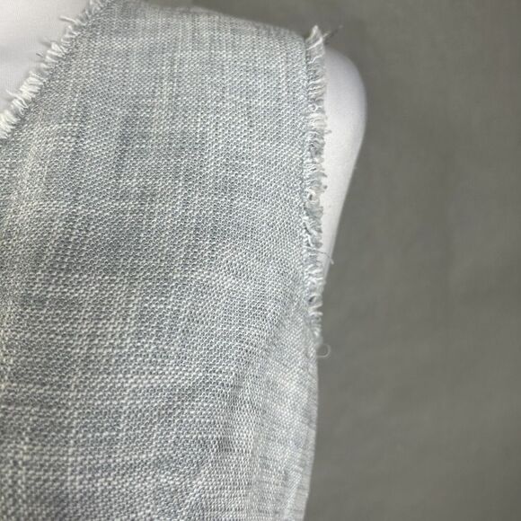 Rebecca Taylor Slub Suit Dress 8 Light Gray Sleevless Fit & Flare Woven Cotton - Picture 9 of 13